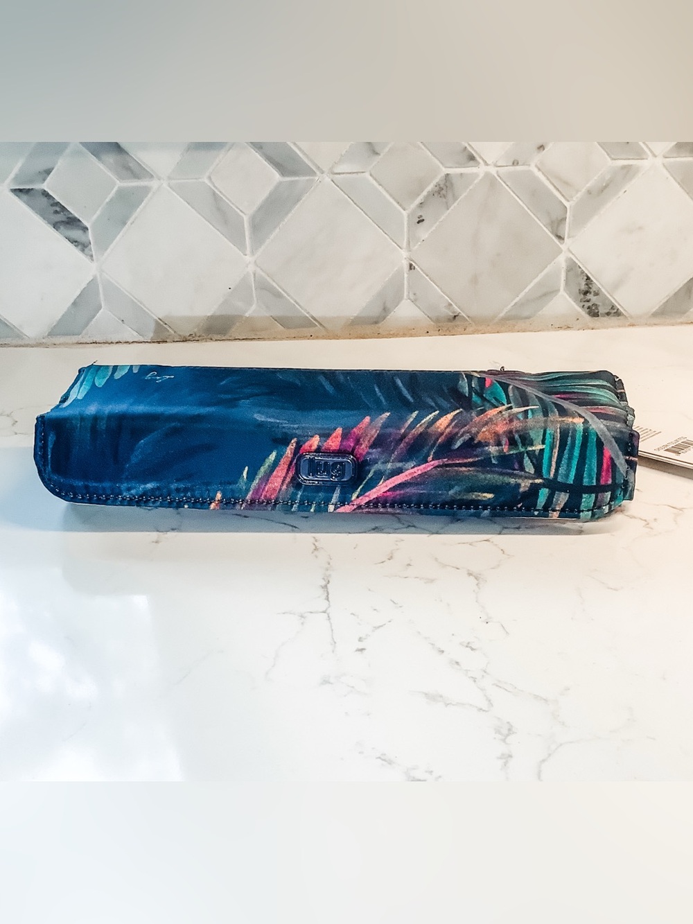 NWT lug Choo Choo pill case in Blue Tropical Print